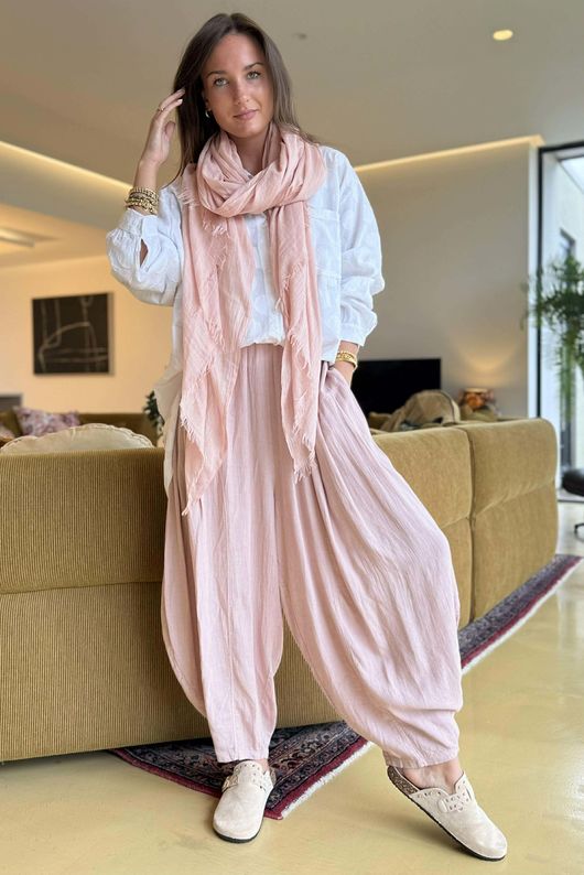 Noa Linen Blend Sia Barrel Trouser Rose